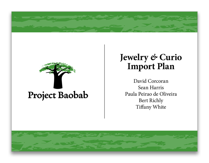 Project Baobab presentation - slide 1